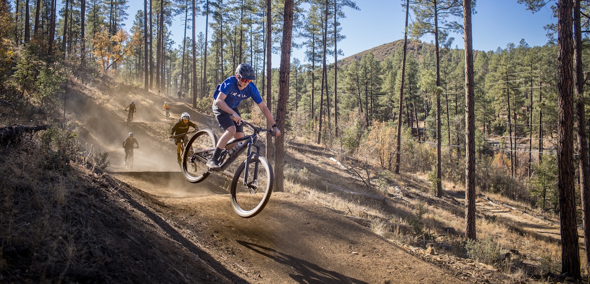 Bean Peaks Gravity Flow Trail System mountain bike group ride. 