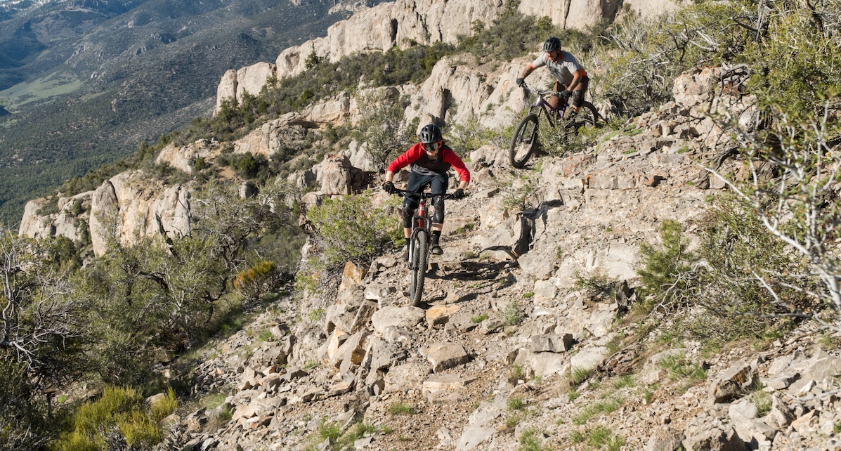 Cave Lake mountain bike riders