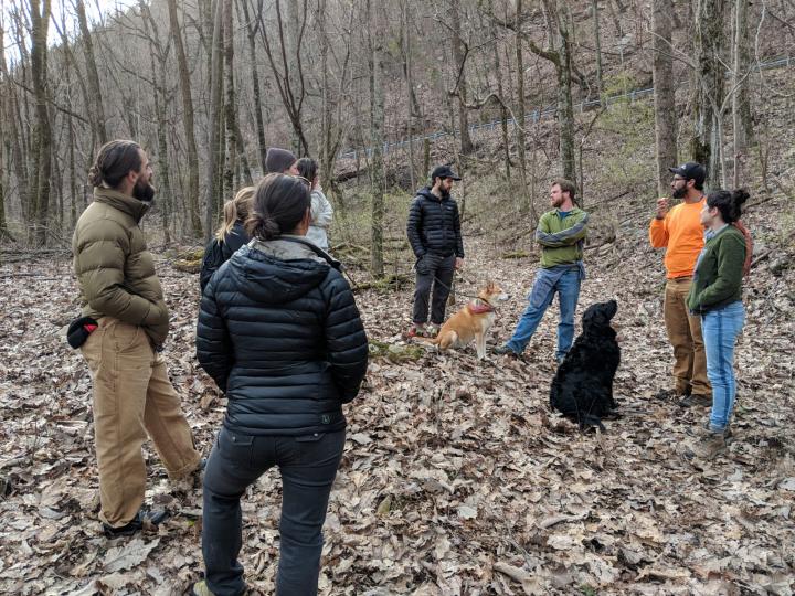 IMBA Trail Solutions walking the site with several community groups.
