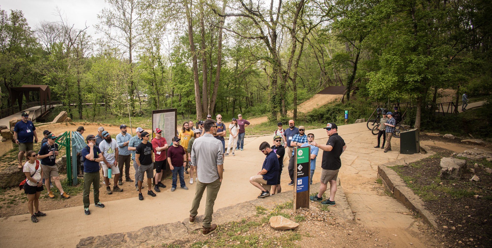 trailhead attendees tour bentonville amenities