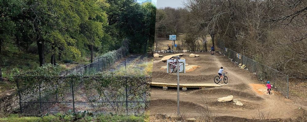 Bicycle Playground, before and after.