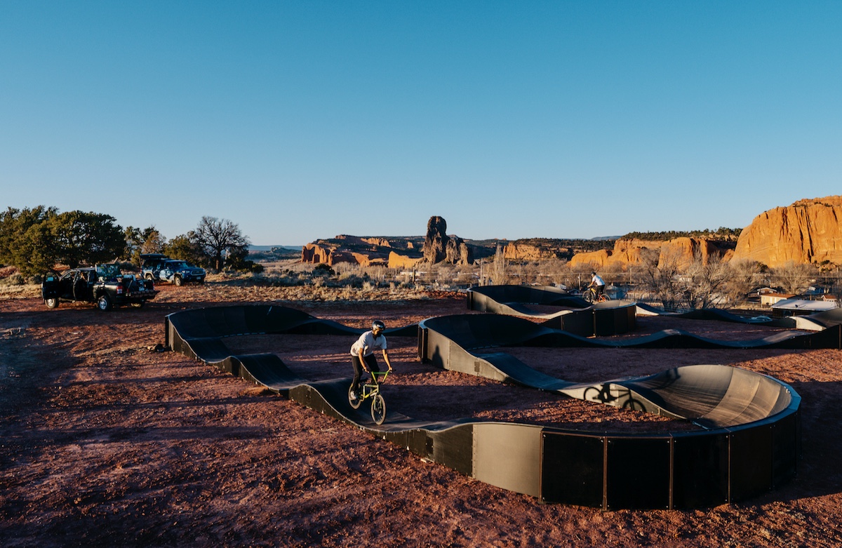 Modular pumptrack, installed with five others in Navajo Nation communties.