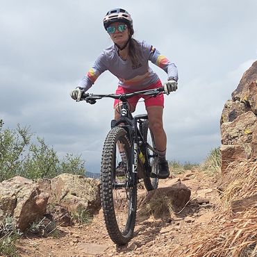 Joanna Fetherolf riding mountain bike! 