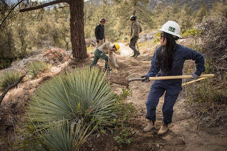 USFS and volunteers partaking in an IMBA Trail Care School