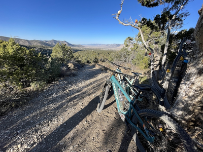 Mountain bike check on trail in Ely, Nevada. 
