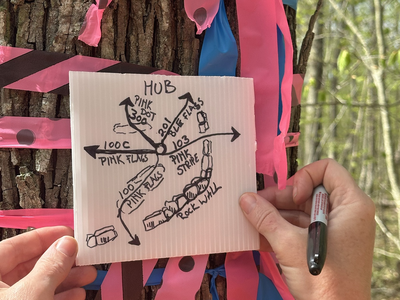 IMBA Trail Solutions planner mapping out a trail hub.