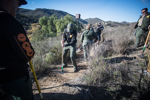 Chris Orr guides Trail Management Workshop participants in Laguna Canyon, CA.