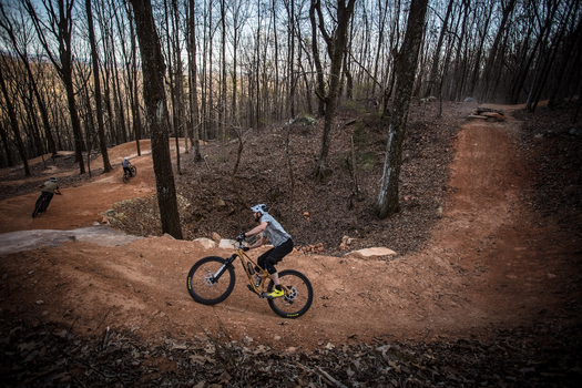 Group mtb ride in Walden's Ridge Park. Walden's Ridge trails were planned, designed and built by IMBA Trail Solutions.