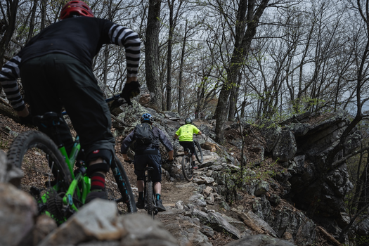 Group ride in Cacapon State Park, West Virginia, Trail Accelerator Grant Awardee