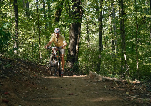 Riding at Aetna Mountain, trail solutions designed and built trails. 