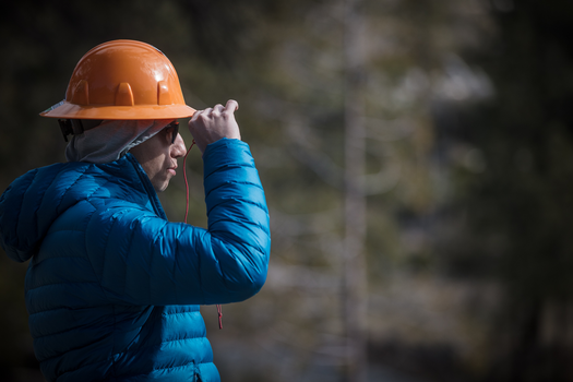 Learning how to use a clineometer at an IMBA Trail Care School